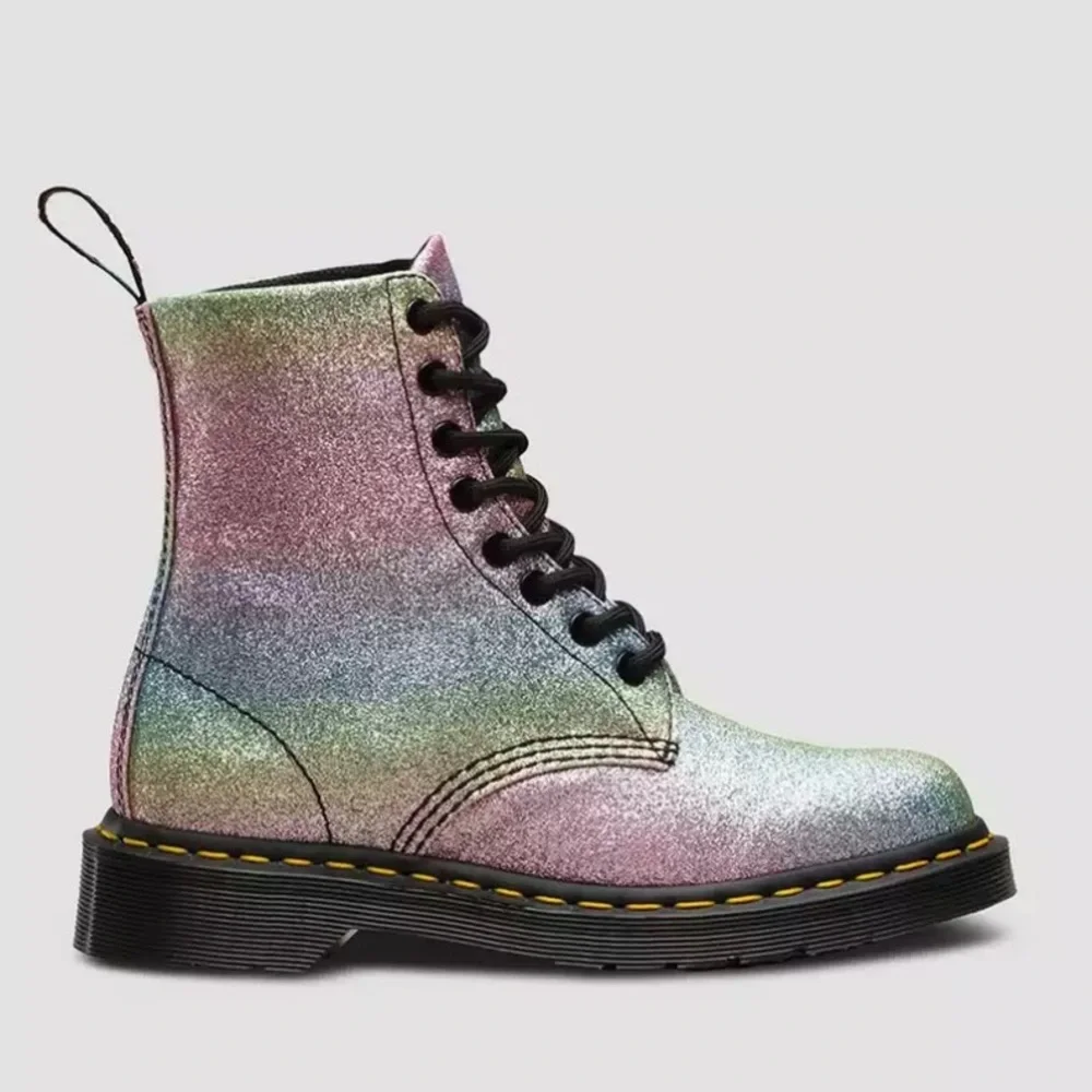 Dr. Martens 1460 PASCAL‎ RAINBOW GLITTER Girls Boots Size 3